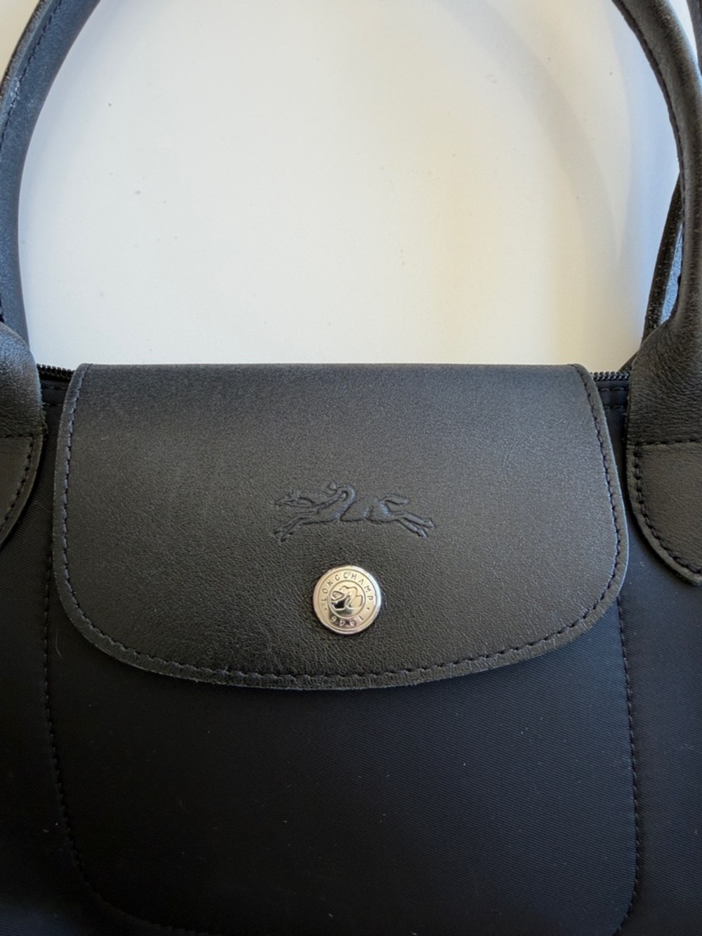 Longchamp small Black Tote Bag with Top Handles - Picture 2 of 5